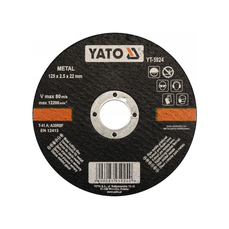 YATO Vágókorong fémre 125 x 2,5 x 22 mm (YT-5924) YATO Vágókorong fémre 125 x 2,5 x 22 mm (YT-5924)