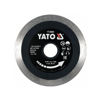 YATO Gyémánt vágókorong 115 x 1,6 x 10 x 22,2 mm folytonos (YT-59951)