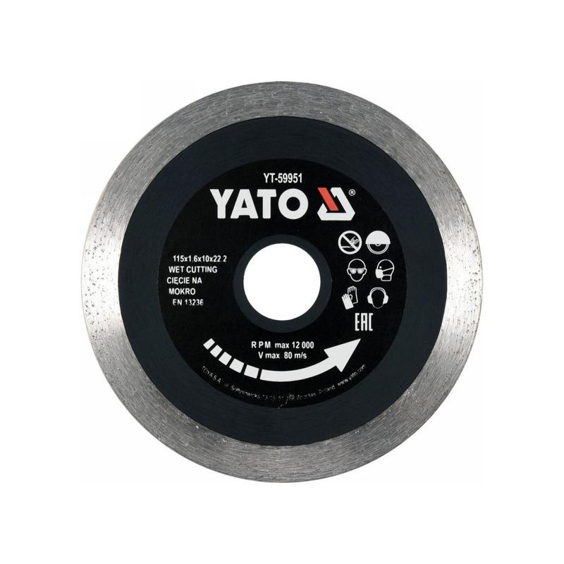 YATO Gyémánt vágókorong 115 x 1,6 x 10 x 22,2 mm folytonos (YT-59951) YATO Gyémánt vágókorong 115 x 1,6 x 10 x 22,2 mm folytonos (YT-59951)