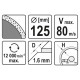 YATO Gyémánt vágókorong 125 x 1,6 x 10 x 22,2 mm folytonos (YT-59952)
