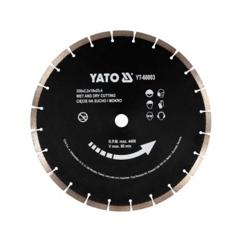 YATO Gyémánt vágókorong 350 x 3,4 x 10,0 x 25,4 mm szegmentált (YT-60003)