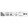 YATO Gyémánt fazékkorong 125 x 22,2 mm (YT-60322) YATO Gyémánt fazékkorong 125 x 22,2 mm (YT-60322)