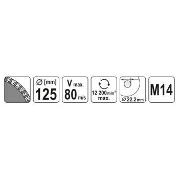 YATO Gyémánt fazékkorong 125 x 22,2 mm (YT-60322)