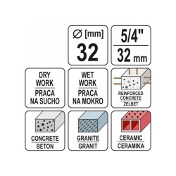 YATO Gyémánt fúrókorona 32 mm (YT-60371) YATO Gyémánt fúrókorona 32 mm (YT-60371)