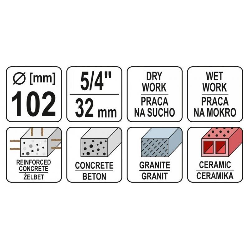 YATO Gyémánt fúrókorona 102 mm (YT-60376)