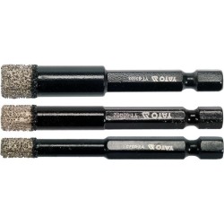 YATO Gyémánt körkivágó készlet 3 részes 6, 8, 10 mm vizes/száraz bitbefogású (YT-60409) YATO Gyémánt körkivágó készlet 3 részes 6, 8, 10 mm vizes/száraz bitbefogású (YT-60409)