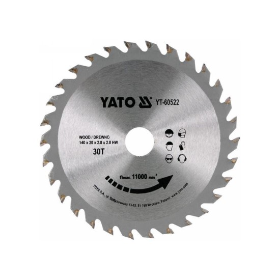 YATO Fűrésztárcsa fához 140 x 20 x 2,0 mm / 30T (YT-60522)