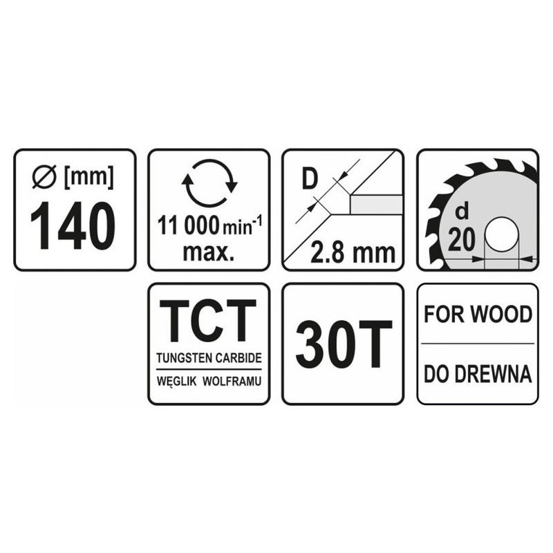 YATO Fűrésztárcsa fához 140 x 20 x 2,0 mm / 30T (YT-60522)
