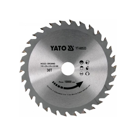 YATO Fűrésztárcsa fához 150 x 20 x 2,0 mm / 30T (YT-60533)