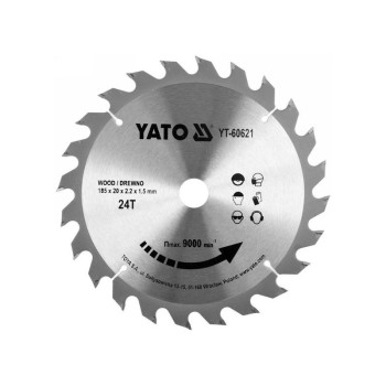 YATO Fűrésztárcsa fához 185 x 20 x 1,5 mm / 24T (YT-60621)