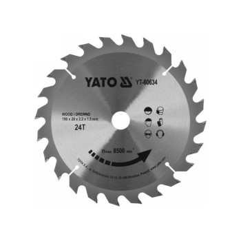 YATO Fűrésztárcsa fához 190 x 20 x 1,5 mm / 24T (YT-60634)