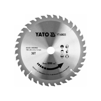 YATO Fűrésztárcsa fához 190 x 20 x 1,5 mm / 36T (YT-60635)