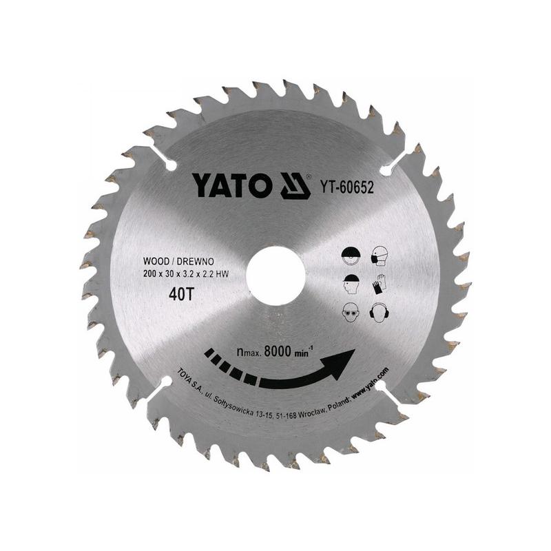 YATO Fűrésztárcsa fához 200 x 30 x 2,2 mm / 40T (YT-60652) YATO Fűrésztárcsa fához 200 x 30 x 2,2 mm / 40T (YT-60652)