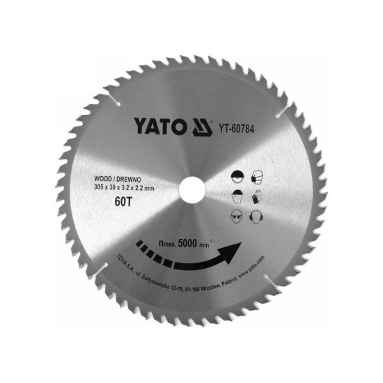 YATO Fűrésztárcsa fához 305 x 30 x 2,0 mm / 60T (YT-60784)