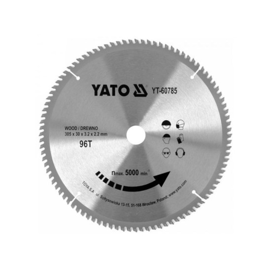 YATO Fűrésztárcsa fához 305 x 30 x 2,2 mm / 96T (YT-60785)