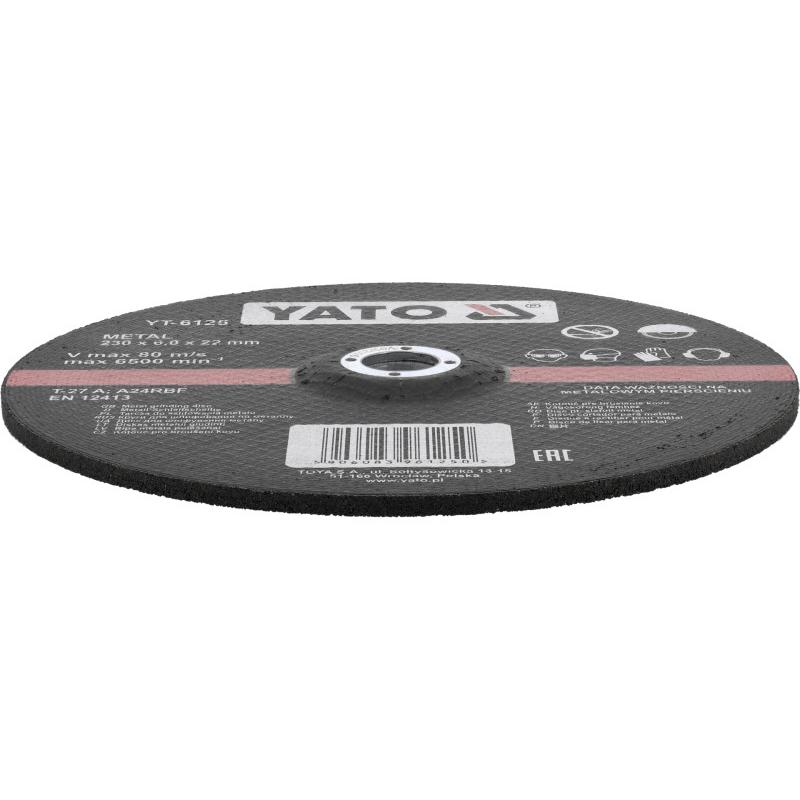 YATO Tisztítókorong fémre 230 x 6,0 x 22,2 mm (YT-6125)