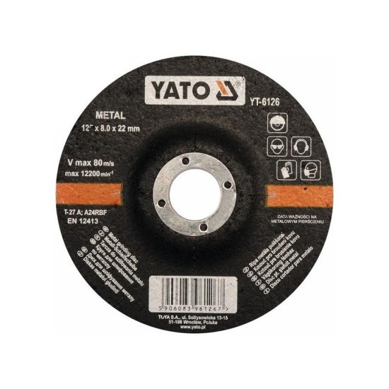 YATO Tisztítókorong fémre 125 x 8,0 x 22,2 mm (YT-6126)