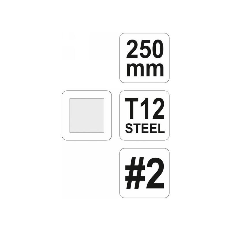 YATO Négyszög reszelő 250 mm / #2 közepes (YT-6229)