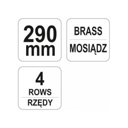 YATO Drótkefe réz kaparóval 4 soros 290 mm (YT-6345) YATO Drótkefe réz kaparóval 4 soros 290 mm (YT-6345)