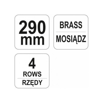 YATO Drótkefe réz kaparóval 4 soros 290 mm (YT-6345) YATO Drótkefe réz kaparóval 4 soros 290 mm (YT-6345)
