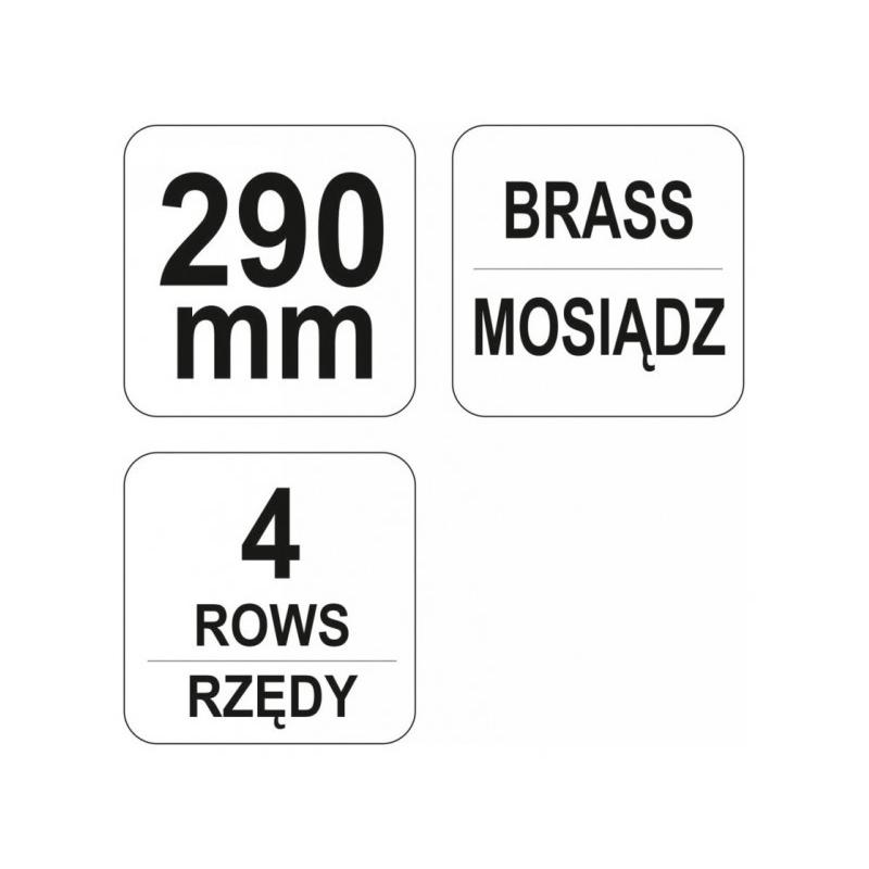 YATO Drótkefe réz kaparóval 4 soros 290 mm (YT-6345)