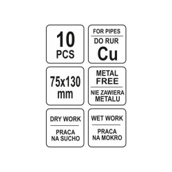YATO Rézcső tisztító szivacs 75 x 130 mm (10 db/cs) (YT-63740)
