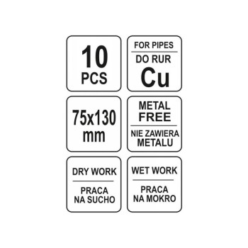 YATO Rézcső tisztító szivacs 75 x 130 mm (10 db/cs) (YT-63740)