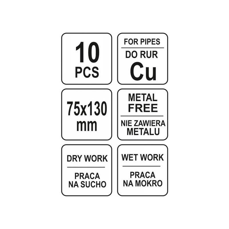 YATO Rézcső tisztító szivacs 75 x 130 mm (10 db/cs) (YT-63740)