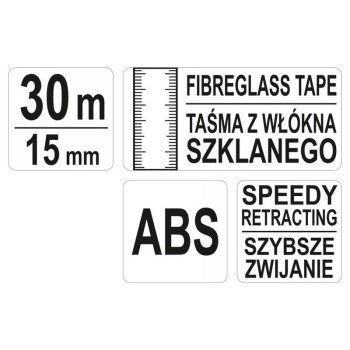 YATO Üvegszálas mérőszalag 30 m x 15 mm (YT-71540)