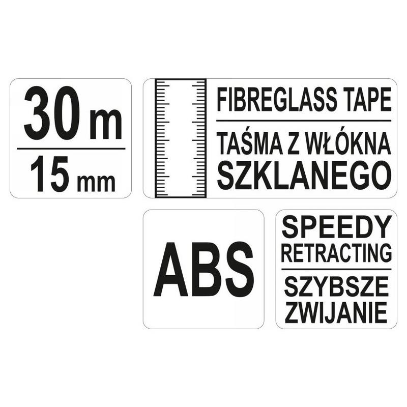 YATO Üvegszálas mérőszalag 30 m x 15 mm (YT-71540)