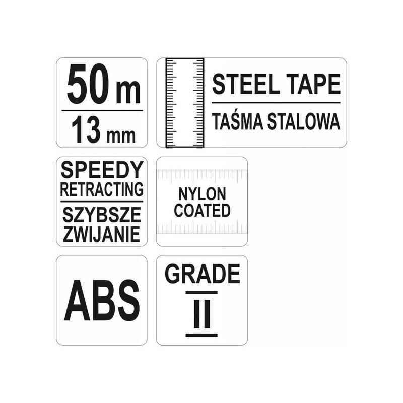 YATO Mérőszalag 50 m x 13 mm acél (YT-71582)