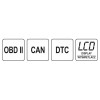 YATO YT-72977 OBD2 hibakód olvasó teszter – LCD kijelzővel