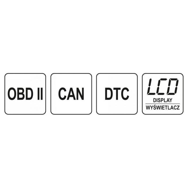 YATO YT-72977 OBD2 hibakód olvasó teszter – LCD kijelzővel