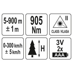 YATO Lézeres távolságmérő 5-900 m (sebességmérő 0-300 km/h) (YT-73129) YATO Lézeres távolságmérő 5-900 m (sebességmérő 0-300 km/h) (YT-73129)
