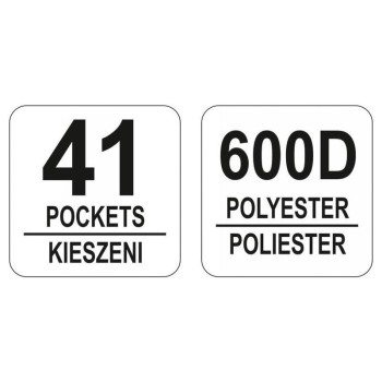 YATO YT-74351 szerszámtáska – 41 zsebes, 600D poliészter