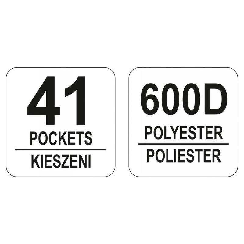 YATO YT-74351 szerszámtáska – 41 zsebes, 600D poliészter