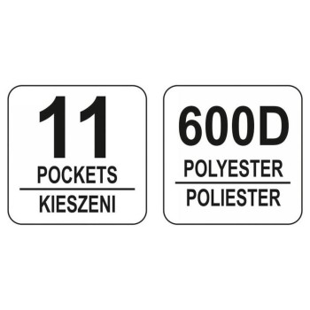 YATO YT‑74373 csővázas szerszámtáska – 11 zseb, 600D poliészter