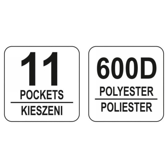 YATO YT-74373 csővázas szerszámtáska 11 zsebbel, 600D poliészter YATO YT-74373 csővázas szerszámtáska 11 zsebbel, 600D poliészter