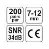 YATO Füldugó 7-12 mm (200 pár/cs) (YT-74510)