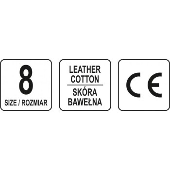 YATO Munkavédelmi kesztyű 8-as méret bőr-pamut fekete (YT-74639) YATO Munkavédelmi kesztyű 8-as méret bőr-pamut fekete (YT-74639)