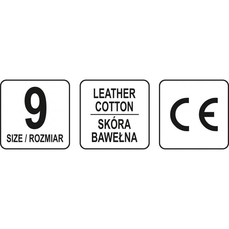 YATO Munkavédelmi kesztyű 9-es méret bőr-pamut fekete (YT-746391) YATO Munkavédelmi kesztyű 9-es méret bőr-pamut fekete (YT-746391)