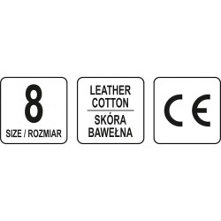 YATO Munkavédelmi kesztyű 8-as méret bőr-pamut piros (YT-746418) YATO Munkavédelmi kesztyű 8-as méret bőr-pamut piros (YT-746418)