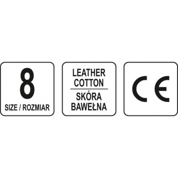 YATO Munkavédelmi kesztyű 8-as méret bőr-pamut piros (YT-746418)