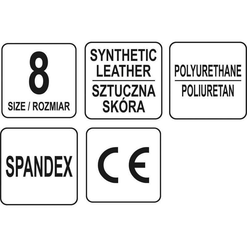 YATO Munkavédelmi kesztyű ujjvég nélküli 8-as méret (YT-74658)