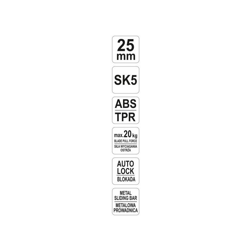 YATO Törhető pengés kés 25 mm (YT-75101)