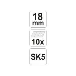 YATO Törhető penge 18 mm (10 db/cs) (YT-7529) YATO Törhető penge 18 mm (10 db/cs) (YT-7529)