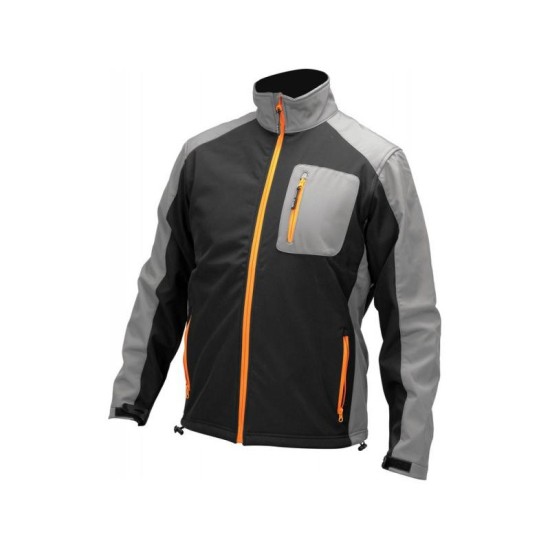 YATO Munkavédelmi softshell kabát fekete-szürke XL-es méret 3 zsebes (YT-79533)