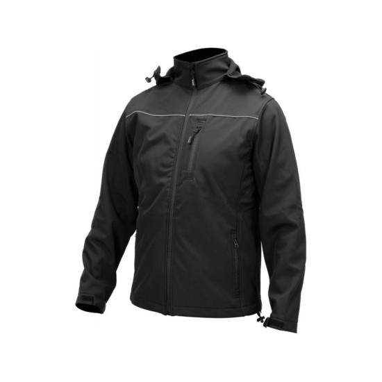 YATO Munkavédelmi softshell kabát kapucnival fekete 3XL-es méret 3 zsebes (YT-79555)