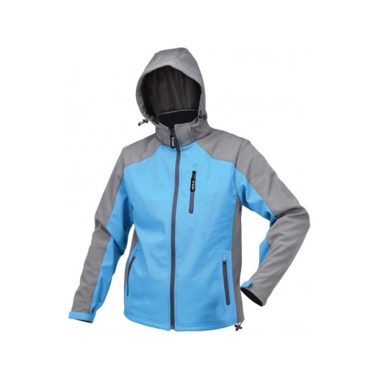 YATO Munkavédelmi softshell kabát kapucnival kék-szürke S-es méret (YT-79560)