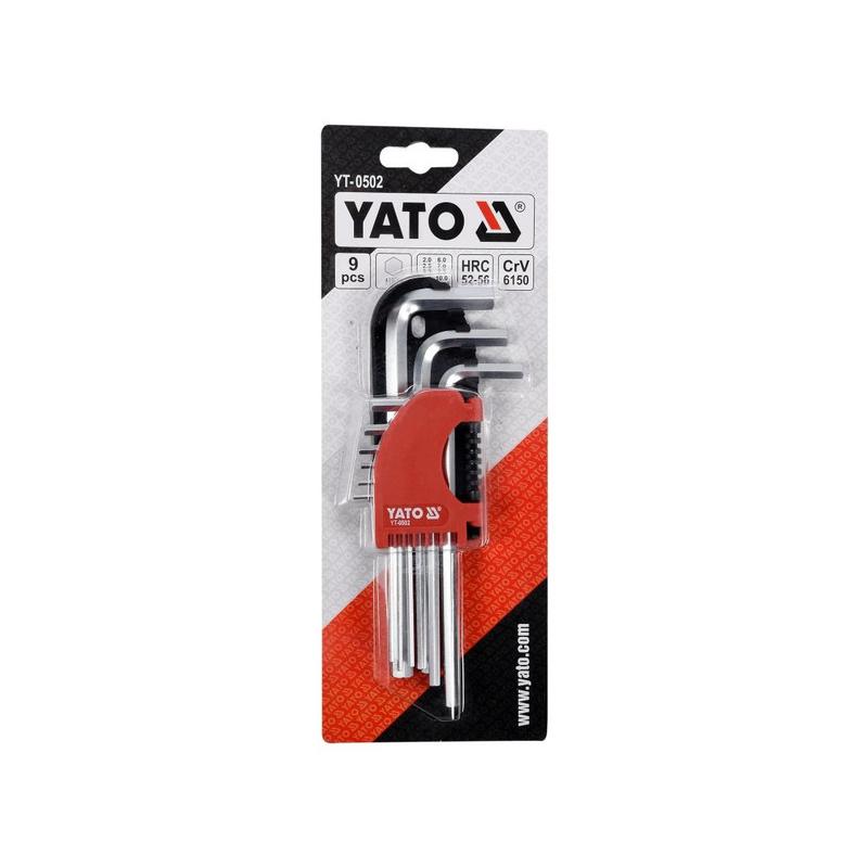 YATO Imbuszkulcs készlet 9 részes 2,0-10 mm CrV (YT-0502)